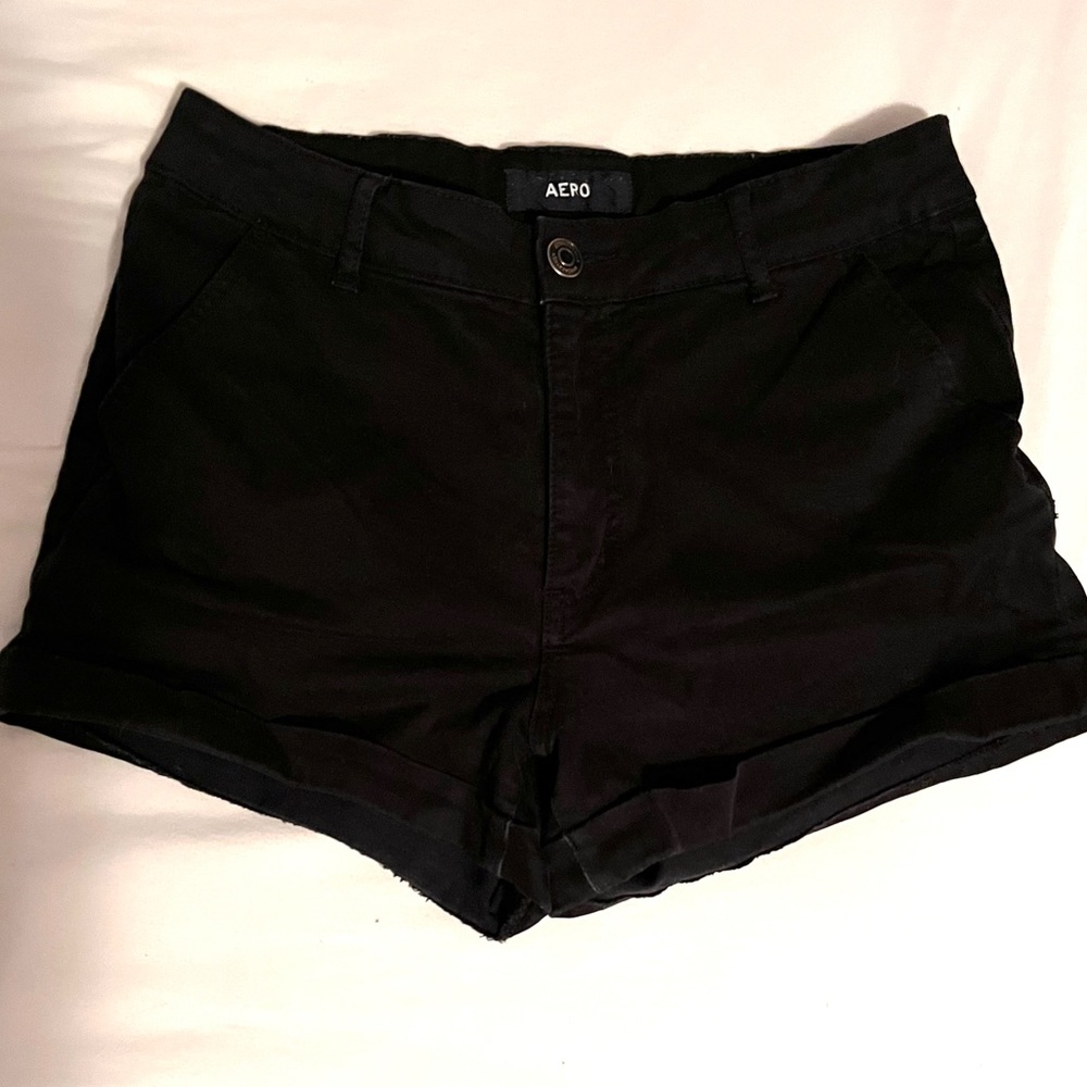 Aeropostale Black High-Rise Shorts